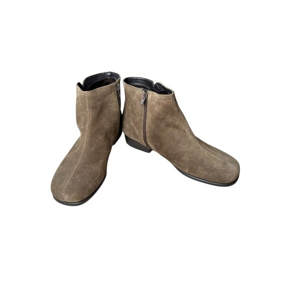 NEW Aerosoles Stitch N Turn Booties Duble Trouble Brown Leather Women's Sz 11M - Picture 1 of 15